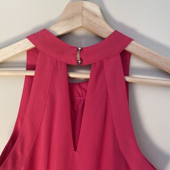 Suzy Shier Hot Pink Sleveless Tank Top Blouse with Silver Buttons XS - Picture 9 of 12